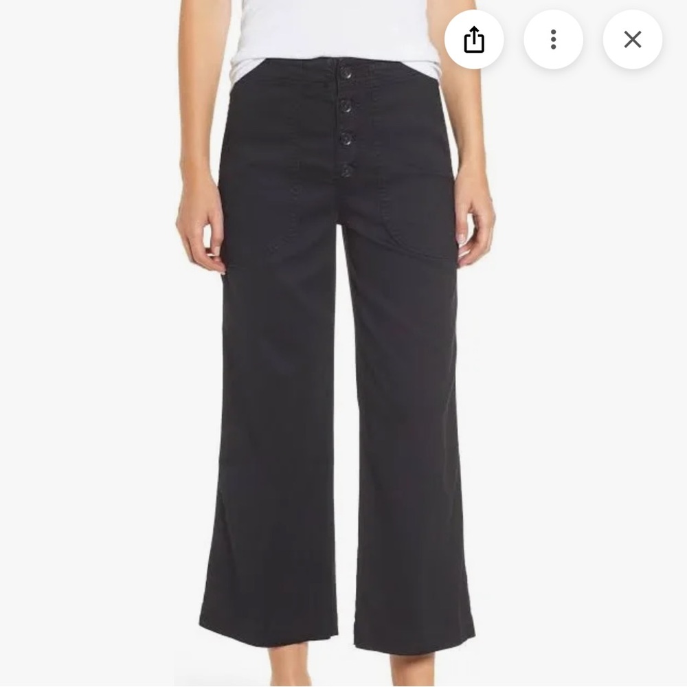 AG Adriano Goldschmied Black Wide-Leg Pants